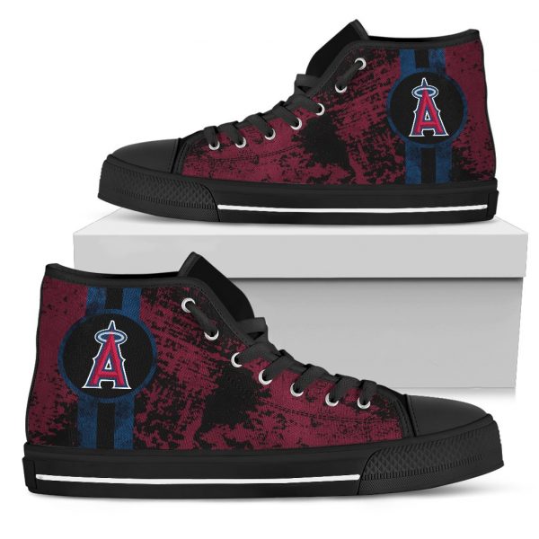 Triple Stripe Bar Dynamic Los Angeles Angels High Top Shoes