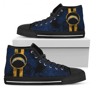 Triple Stripe Bar Dynamic Los Angeles Chargers High Top Shoes V1