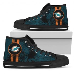 Triple Stripe Bar Dynamic Miami Dolphins High Top Shoes V1