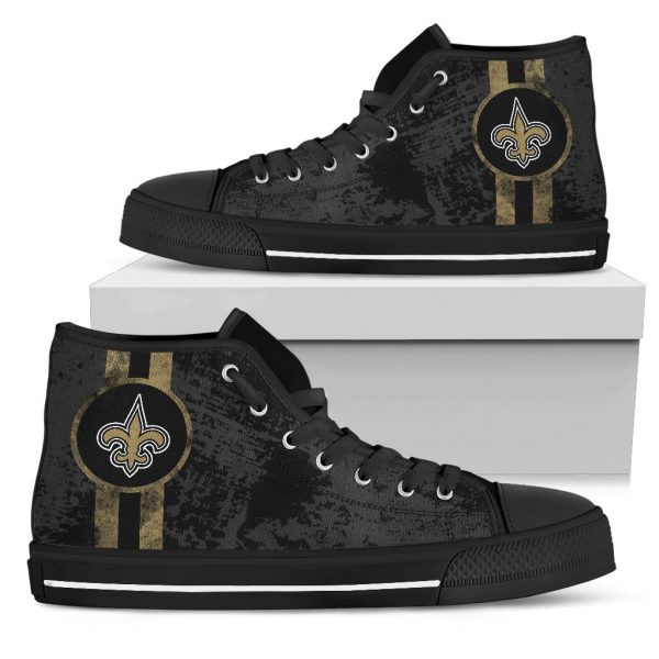 Triple Stripe Bar Dynamic New Orleans Saints High Top Shoes V1