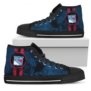 Triple Stripe Bar Dynamic New York Rangers High Top Shoes V1