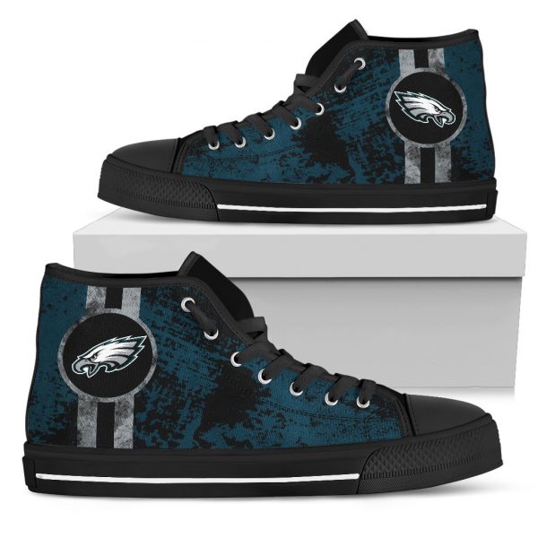 Triple Stripe Bar Dynamic Philadelphia Eagles High Top Shoes V1