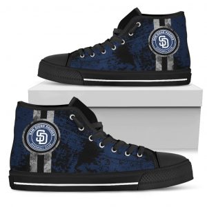 Triple Stripe Bar Dynamic San Diego Padres High Top Shoes V1