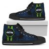 Triple Stripe Bar Dynamic Seattle Seahawks High Top Shoes V1