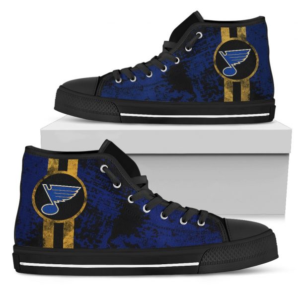 Triple Stripe Bar Dynamic St. Louis Blues High Top Shoes V1