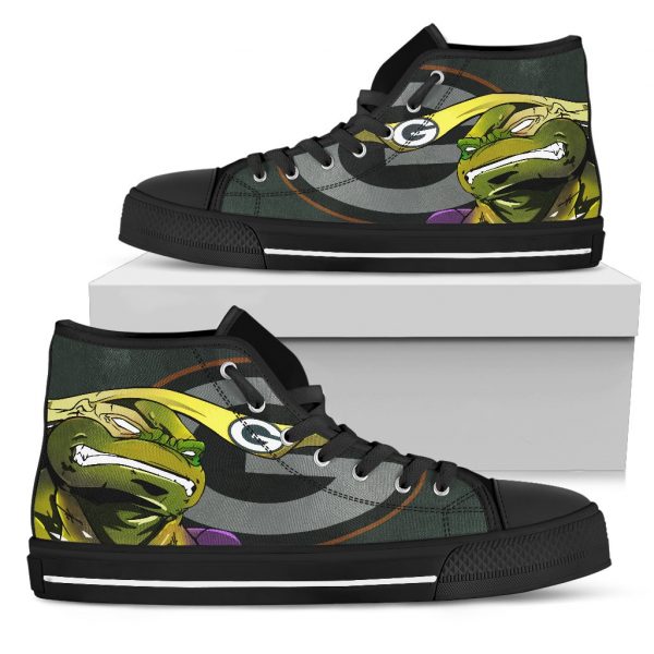 Turtle Green Bay Packers Ninja High Top Shoes