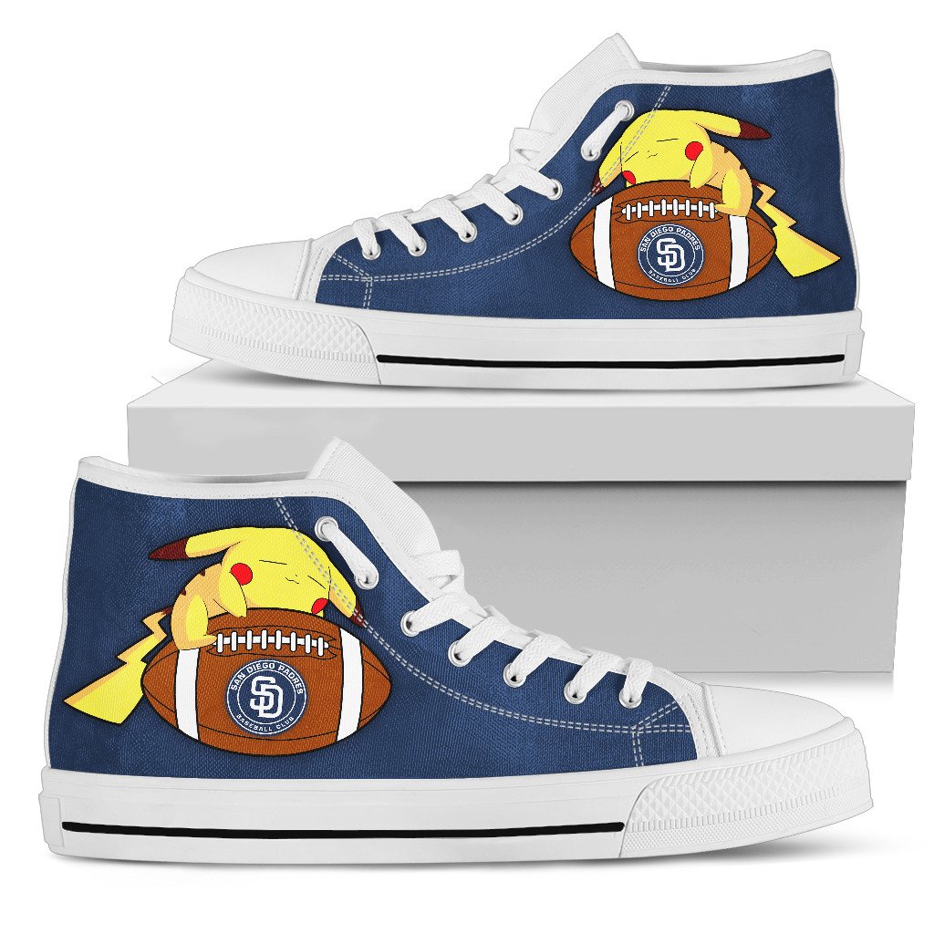 Unique-Pikachu-Laying-On-Ball-San-Diego-Padres-High-Top-Shoes-1