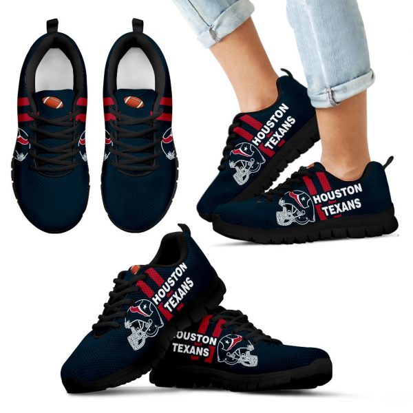 Vertical Two Line Mixed Helmet Houston Texans Sneakers