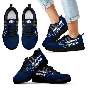 Vertical Two Line Mixed Helmet Milwaukee Brewers Sneakers