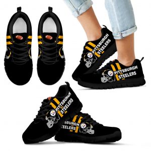 Vertical Two Line Mixed Helmet Pittsburgh Steelers Sneakers