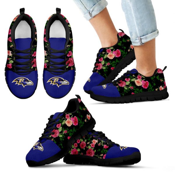 Vintage Floral Baltimore Ravens Sneakers