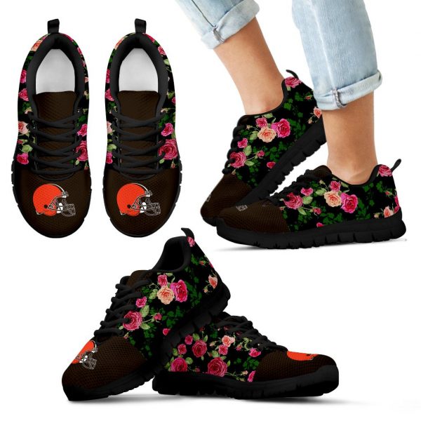 Vintage Floral Cleveland Browns Sneakers