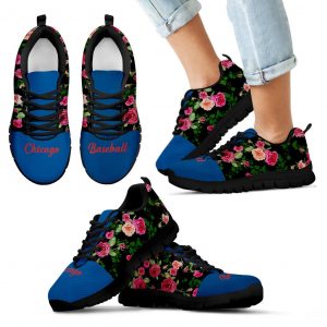 Vintage Floral Name Chicago Cubs Sneakers