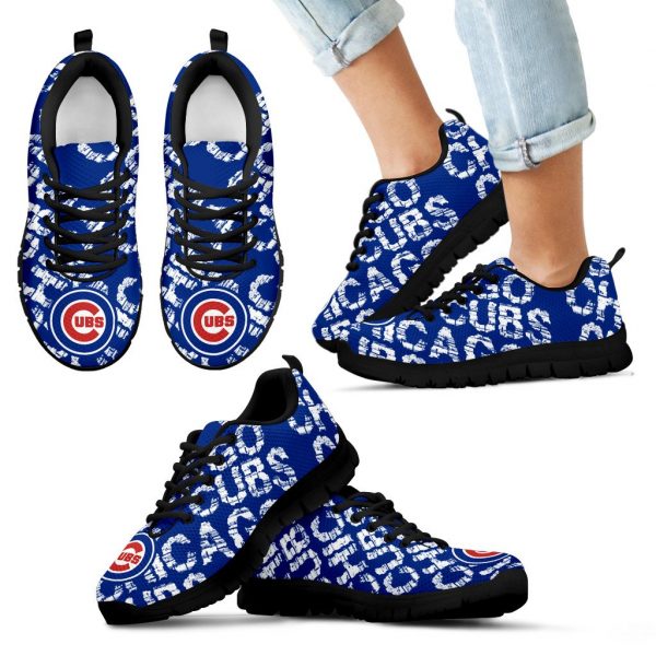 Vintage Logo Beautiful Chicago Cubs Sneakers V1