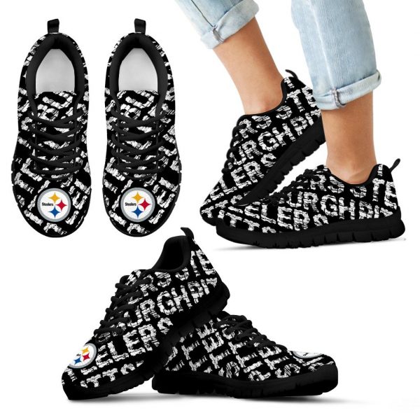 Vintage Logo Beautiful Pittsburgh Steelers Sneakers V1