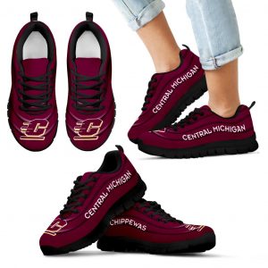 Wave Red Floating Pattern Central Michigan Chippewas Sneakers