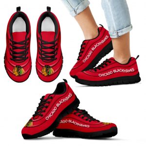 Wave Red Floating Pattern Chicago Blackhawks Sneakers