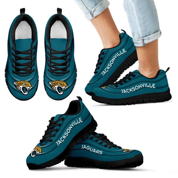 Wave Red Floating Pattern Jacksonville Jaguars Sneakers