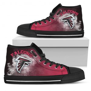 White Smoke Vintage Atlanta Falcons High Top Shoes