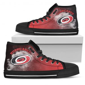 White Smoke Vintage Carolina Hurricanes High Top Shoes