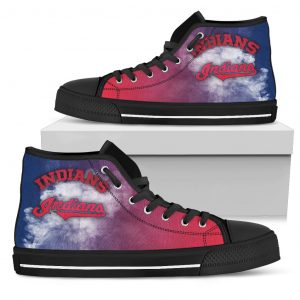 White Smoke Vintage Cleveland Indians High Top Shoes