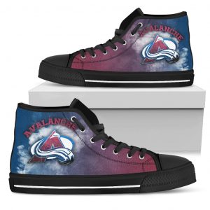 White Smoke Vintage Colorado Avalanche High Top Shoes