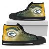 White Smoke Vintage Green Bay Packers High Top Shoes