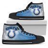 White Smoke Vintage Indianapolis Colts High Top Shoes
