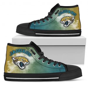 White Smoke Vintage Jacksonville Jaguars High Top Shoes