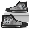 White Smoke Vintage Los Angeles Kings High Top Shoes