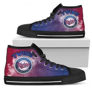 White Smoke Vintage Minnesota Twins High Top Shoes