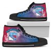 White Smoke Vintage New York Rangers High Top Shoes