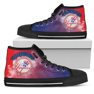 White Smoke Vintage New York Yankees High Top Shoes