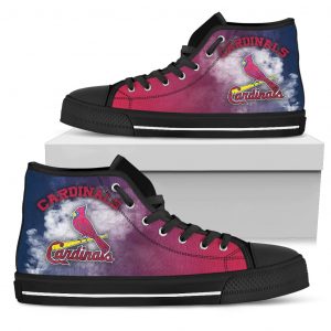 White Smoke Vintage St. Louis Cardinals High Top Shoes