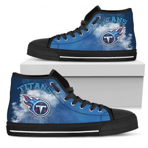 White Smoke Vintage Tennessee Titans High Top Shoes