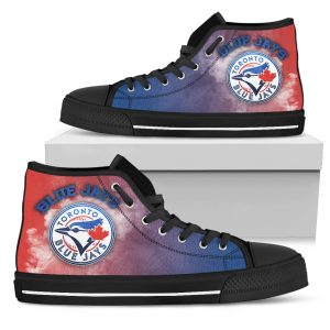 White Smoke Vintage Toronto Blue Jays High Top Shoes