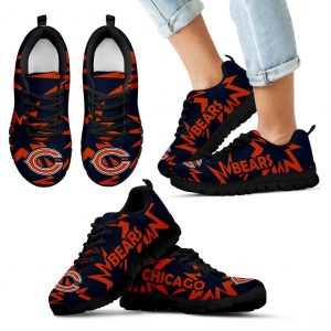 Zig Zag Circle Dizzy Excellent Nice Logo Chicago Bears Sneakers