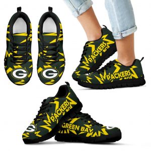 Zig Zag Circle Dizzy Excellent Nice Logo Green Bay Packers Sneakers