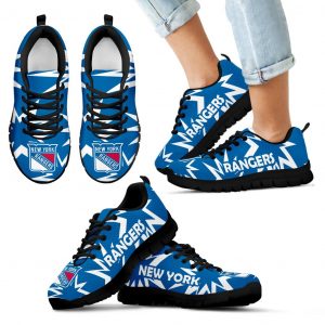 Zig Zag Circle Dizzy Excellent Nice Logo New York Rangers Sneakers