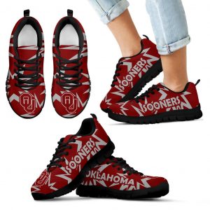 Zig Zag Circle Dizzy Excellent Nice Logo Oklahoma Sooners Sneakers