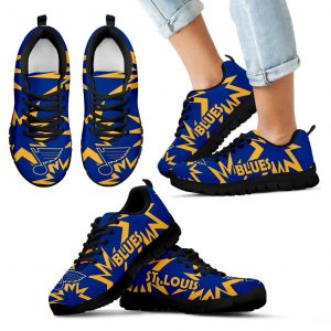 Zig Zag Circle Dizzy Excellent Nice Logo St. Louis Blues Sneakers