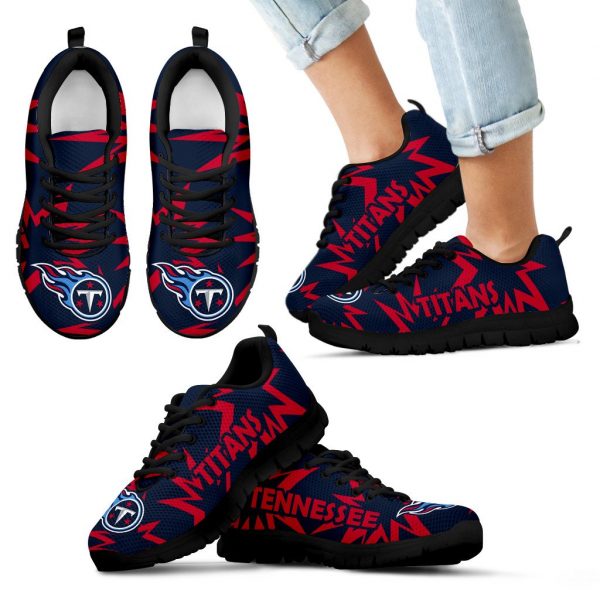 Zig Zag Circle Dizzy Excellent Nice Logo Tennessee Titans Sneakers