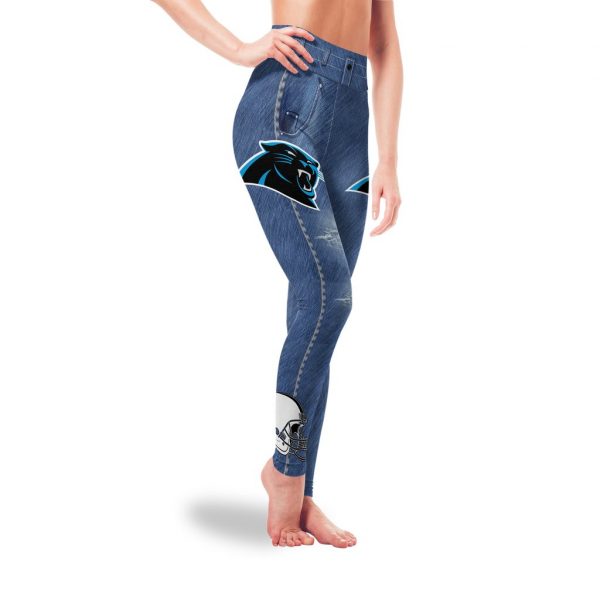 Amazing Blue Jeans Carolina Panthers Leggings