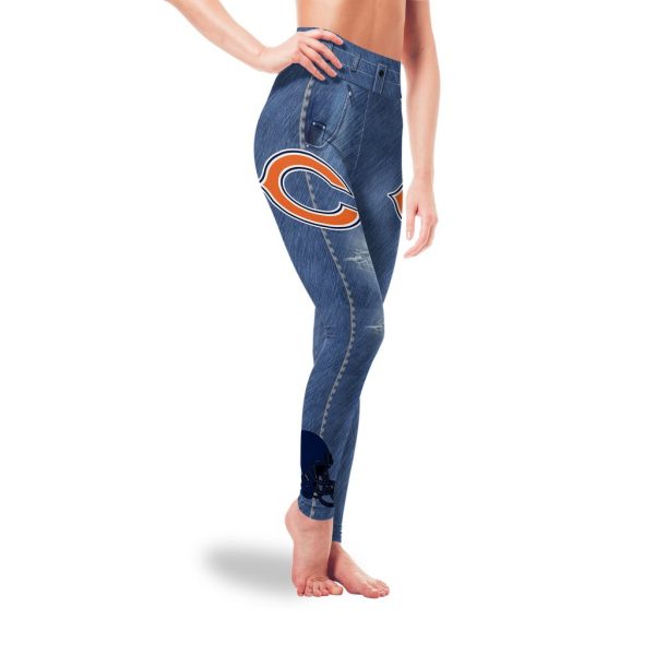 Amazing Blue Jeans Chicago Bears Leggings