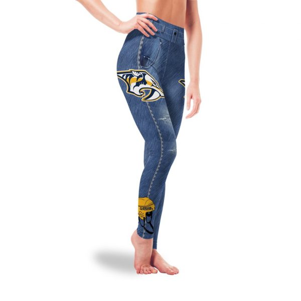 Amazing Blue Jeans Nashville Predators Leggings