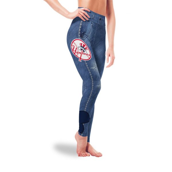 Amazing Blue Jeans New York Yankees Leggings