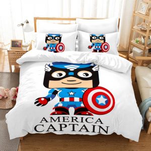 America Captain Chibi Duvet Cover and Pillowcase Set Bedding Set