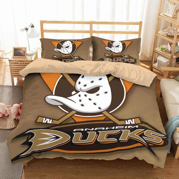 Anaheim Ducks Duvet Cover and Pillowcase Set Bedding Set