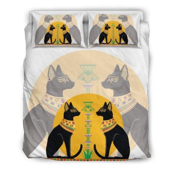 Ancient Egyptian Cats Duvet Cover and Pillowcase Set Bedding Set