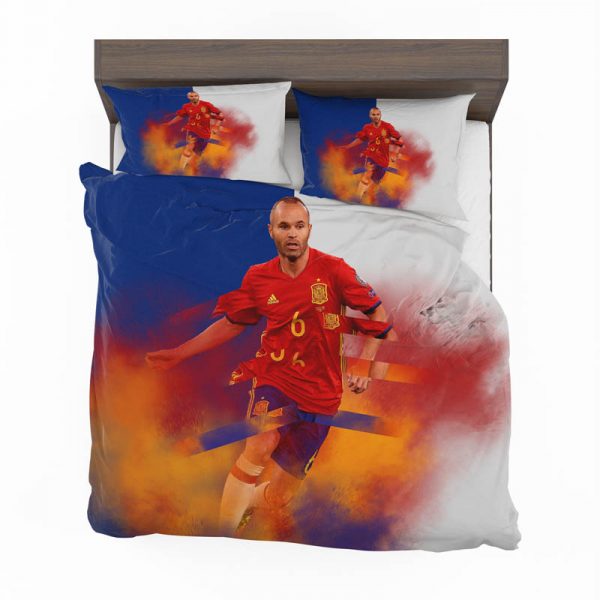 Andres Iniesta Fc Barcelona Duvet Cover and Pillowcase Set Bedding Set